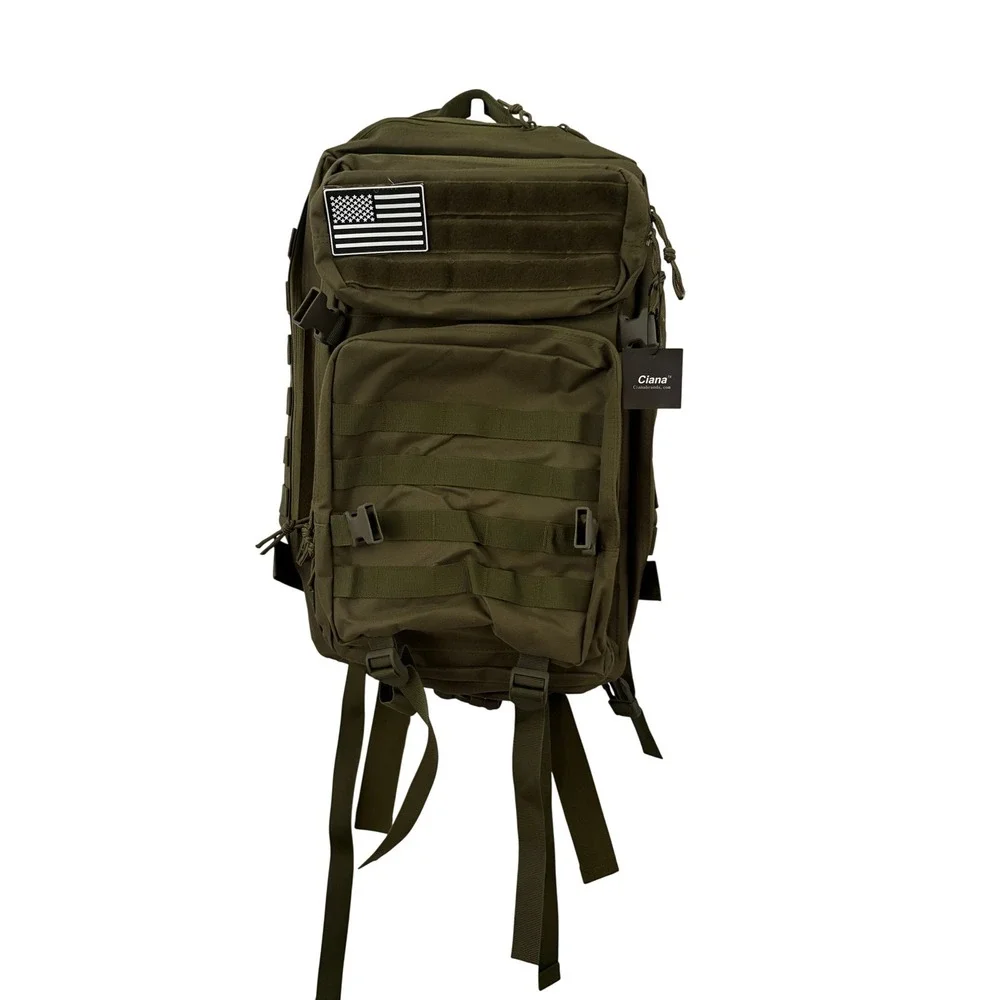 New! Ciana Men Backpack Military Tactical 40L Olive Green MOLLE Hiking School
